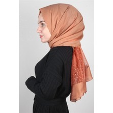 Piramit Taşlı Exclusive Şal 1606-13 Kiremit