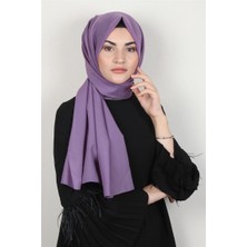 Piramit Şifon Şal Düz Renk 1293-70 Leylak