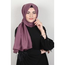 Piramit Şifon Şal Düz Renk 1293-77 Gül Kurusu