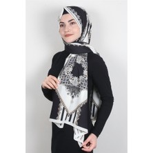 Cardion Medine Desenli Şal 1896-8 Siyah-Beyaz