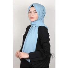 Eşarppark Pamuklu Düz Şal 2803-22 Su Mavisi