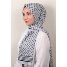 Eşarppark Medine Desenli Şal 2421-7 Gümüş