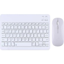 TezMax Honor Pad X9 11.5" Uyumlu Kablosuz Bluetooth Şarj Edilebilir Mini Q Klavye Mouse Seti - Beyaz