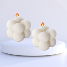 Regalo Bambu Fincan Bubble Mum Inci Anahtarlı Kahve Hediye Seti