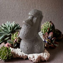 Mes Reves Design El Yapımı Beton Moai Paskalya Adası Dekoratif Heykel Hediyelik Biblo Ev Tasarım Dekoru