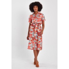 Alexander Gardi Desenli Gömlek Yaka Elbise (B22-45800)