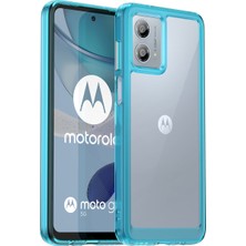 Laimtop Motorola Moto G53 Için Şeffaf Pc Arka Tpu Tampon Telefon Kılıfı - Turkuvaz (Yurt Dışından)