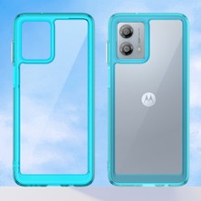 Laimtop Motorola Moto G53 Için Şeffaf Pc Arka Tpu Tampon Telefon Kılıfı - Turkuvaz (Yurt Dışından)