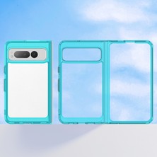 Laimtop Google Pixel Fold Için Şeffaf Pc Arka Tpu Tampon Telefon Kılıfı - Turkuvaz (Yurt Dışından)