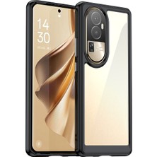 Laimtop Oppo RENO10 Için Şeffaf Pc Arka Tpu Tampon Telefon Kılıfı - Siyah (Yurt Dışından)