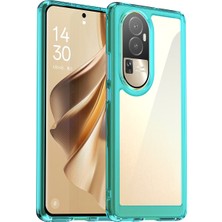 Laimtop Oppo RENO10 Için Şeffaf Pc Arka Tpu Tampon Telefon Kılıfı - Turkuvaz (Yurt Dışından)