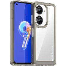 Laimtop Asus Zenfone 9 Için Şeffaf Pc Arka Tpu Tampon Telefon Kılıfı - Gri (Yurt Dışından)