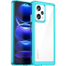 Laimtop Xiaomi Redmi Note 12 Pro+ Için Şeffaf Pc Arka Tpu Tampon Telefon Kılıfı - Turkuvaz (Yurt Dışından)