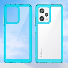 Laimtop Xiaomi Redmi Note 12 Pro+ Için Şeffaf Pc Arka Tpu Tampon Telefon Kılıfı - Turkuvaz (Yurt Dışından)