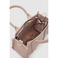Shule Bags Suni Deri Kadın Tote Bag Miles Bej