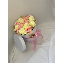 Zb Flowers İsteme çiçeği Beyaz Silindir Kutuda Kız İsteme Çiçeği Gül Söz Çiçeği Nişan Çiçeği,sevgiliyehediye