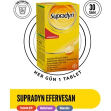 Supradyn 30 Efervesan Tablet | Koenzim Q10, Multivitamin ve Mineral İçeren Takviye Edici Gıda