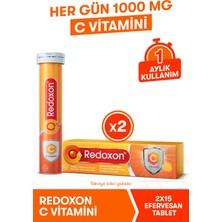 Redoxon C Vitamini 15 Efervesan Tablet 2li Paket I 1000 Mg C Vitamini Içeren Takviye Edici Gıda