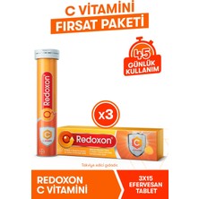 Redoxon C Vitamini 15 Efervesan Tablet 3li Paket I 1000 Mg C Vitamini Içeren Takviye Edici Gıda