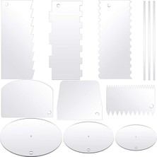 Vigortrading Jaerbee 12 Parça Akrilik Kek Disk Seti, Kek Kazıyıcı Kek Dekorasyon Tarak Yuvarlak Kek Diskleri Merkezi Delikli Daire Taban Panoları (Yurt Dışından)