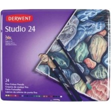 Derwent Studio Pencils Kuruboya Kalemi 24`lü Teneke Kutu