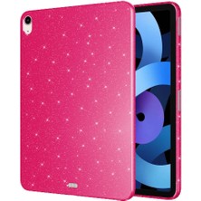 Case 4u Apple iPad 10.9 2022 (10.nesil) Glittered Shiny Look Tablet Koton Kılıf Koyu Pembe