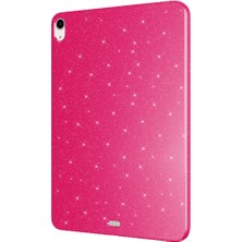 Case 4u Apple iPad 10.9 2022 (10.nesil) Glittered Shiny Look Tablet Koton Kılıf Koyu Pembe