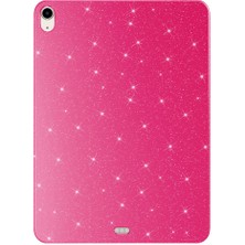 Case 4u Apple iPad 10.9 2022 (10.nesil) Glittered Shiny Look Tablet Koton Kılıf Koyu Pembe