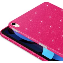 Case 4u Apple iPad Air 10.9 2020 (4.nesil) Glittered Shiny Look Tablet Koton Kılıf Koyu Pembe