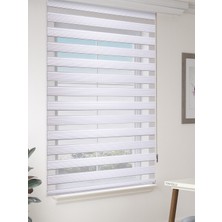 FAVOLLİ GENİŞ PLİSELİ BEYAZ RENK ZEBRA PERDE PREMİUM DAYANIKLI ALÜMİNYUM KASA