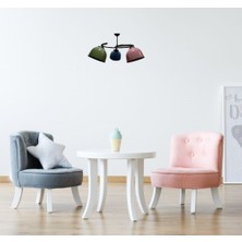 Riolight  Retro,rustik,vintage Siyah Gövde Renkli Başlık 3XE27 Duylu Metal Sarkıt Avize