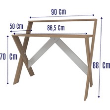 Zuesse Dizayn Iqas 50X90 cm Çalışma Masası Laptop Bilgisayar Masası Ofis Ders Yemek Çocuk Masası Çam