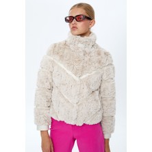 Derimod Melrose Kadın Beyaz Peluş Deri Ceket