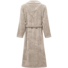 Ecocotton Pure Cotton Erkek Bornoz %100 Organik Pamuk Nakışlı Bej