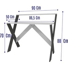 Zuesse Dizayn Iqas 50X90 cm Çalışma Masası Laptop Bilgisayar Masası Ofis Ders Yemek Çocuk Masası Beyaz - Antrasit