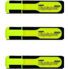 Noki Highlighter Fosforlu Kalem Sarı 9000S 3 Lü Set
