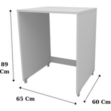 Zuesse Dizayn Ece Çamaşır Makinesi Dolabı 89X65 cm Beyaz