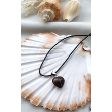 HD Marketim Gerdanlık Yoga Reiki Doğal Kalp Dumanlı Kuvars Taşı Genç Kadın Kolye