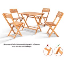 Nar Sokağı Bahçe Takımı Pita 4+1 Ahşap Bahçe Balkon Bistro Set