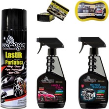 Ebrayn Lastik Parlatıcı + Motor Temizleyici + Hızlı Cila + 2AD Göğüs Parlatıcı + Sünger - 6 Parça