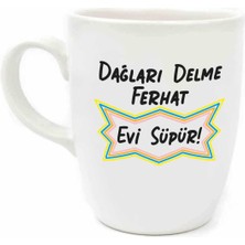 Palto Tasarım Dağları Delme Ferhat Evi Süpür Krem Oval Kupa - Hediye Seramik Kupa