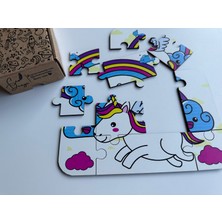 Ceo Design 10 Parçalı Ahşap Unicorn Puzzle 2+ Yaş Bebek ve Çocuklar Için