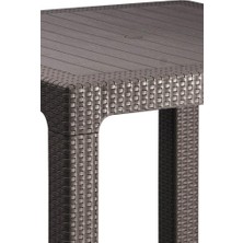 Nar Sokağı Camlı Kahve 90X150 cm Rattan Bahçe Balkon Masası