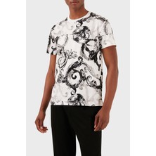 Versace Jeans Couture Pamuklu Slim Fit Bisiklet Yaka T Shirt Erkek T Shirt 76GAH6S0 JS287 003