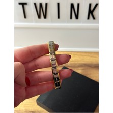 Twinkle Jewellery Dışı Gold Içi Gümüş Renk Italyan Nomi Çelik Bileklik