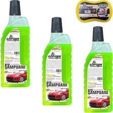 Ebrayn Oto Yıkama Seti 3 Adet 1 Litre Oto Şampuanı + 1 Adet Oto Yıkama Süngeri