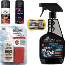 Ebrayn Motor Temizleyici + Klima Temizleyici +Torpido Parlatıcı Set + Parfüm +Yıkama Süngeri-Ebrayn 5 Parça