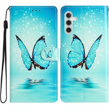 Seashell Digital Samsung Galaxy A15 5g 5g Pu Pu Deri Desen Baskı Kelebek Telefon Kılıfı (Yurt Dışından)