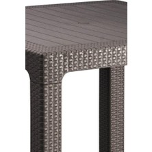 Nar Sokağı Zeugma Kahve 90X150 cm Camsız Rattan Bahçe Balkon Masa Takımı