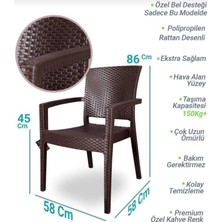 Nar Sokağı Zeugma Kahve 90X90 cm Camlı Rattan Bahçe Balkon Masa Takımı